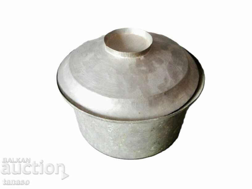 Old tin-plated copper pot with lid, bakır with price 75.00 BGN | € 38.35 Old tin-plated copper pot with lid, bakır with price 75.00 BGN | € 38.35