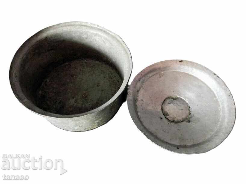 Auction Old tin-plated copper pot with lid, bakır Auction Old tin-plated copper pot with lid, bakır