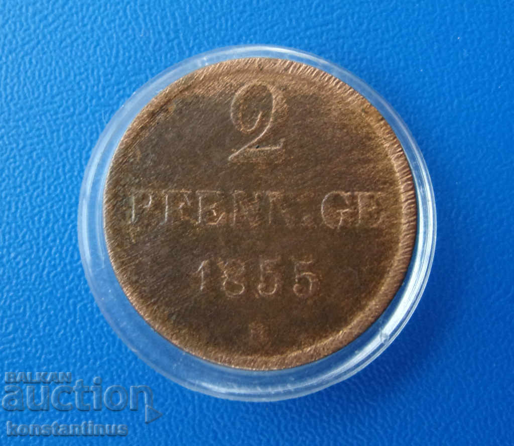 Braunschweig Germania 2 Pennig 1855 Rare cu preț € 6.14 | 12.01 BGN