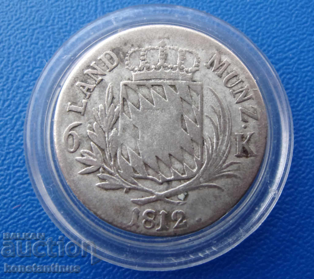 Bayern Γερμανία 6 Kreuzer 1812 Silver Πολύ σπάνια