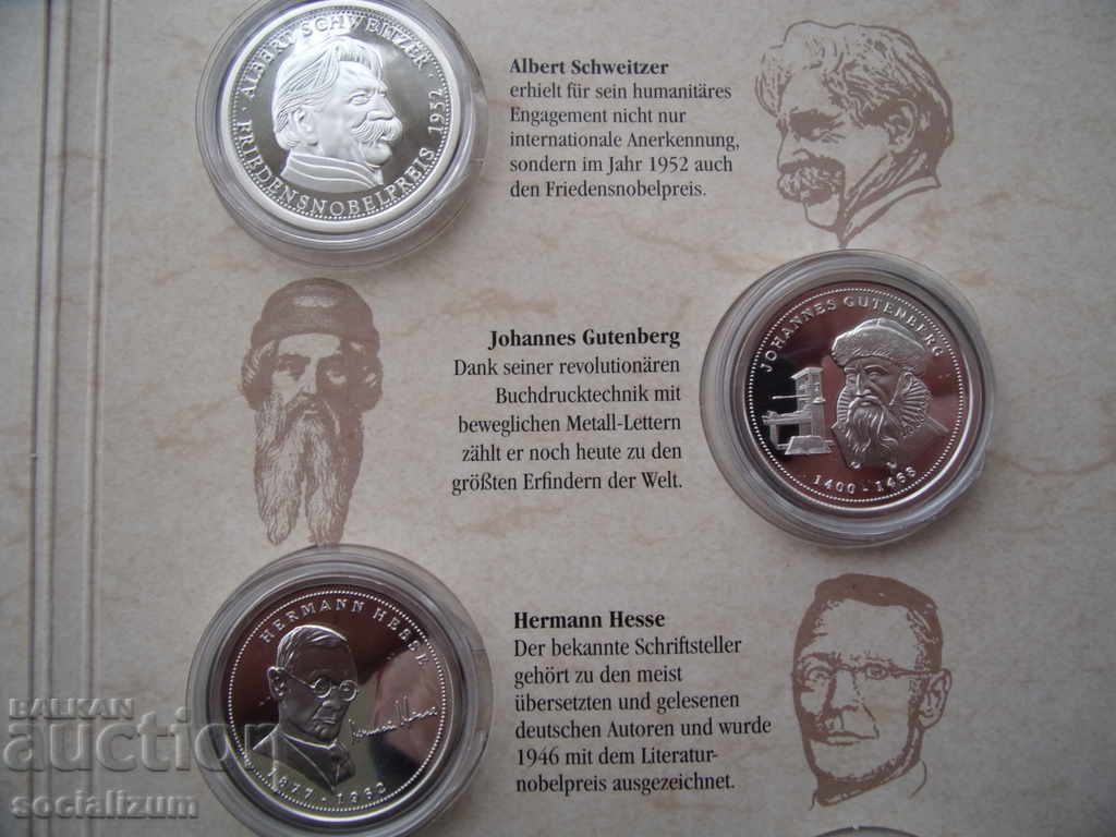 Cei mai mari 10 germani 30 mm. și 35,2 mm. Argint PROOF UNC - 5