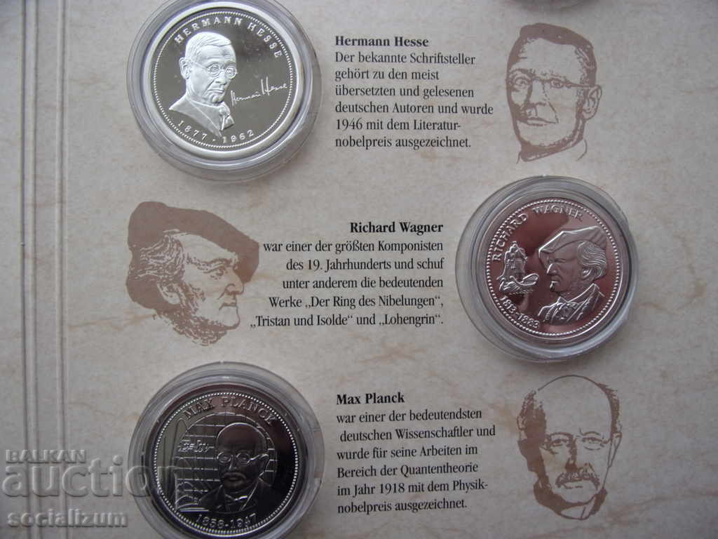 Cei mai mari 10 germani 30 mm. și 35,2 mm. Argint PROOF UNC - 6