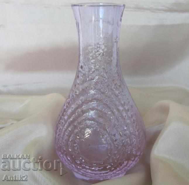 20 Old Crystal Glass Purple Flower Vase