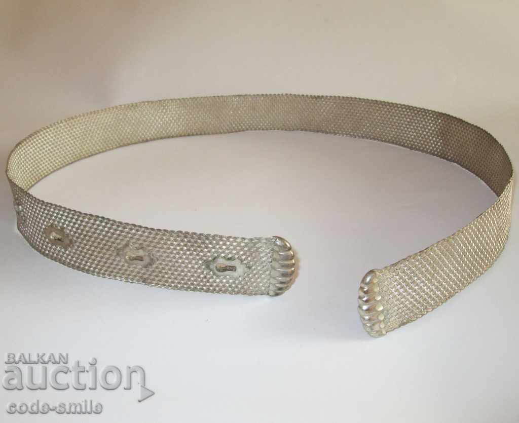 Frumos vechi curea din argint împletită, sculptată - 7