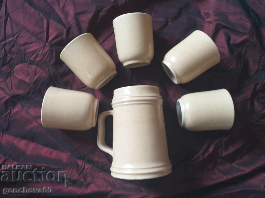 Set de vin antic / ceramica glazurata