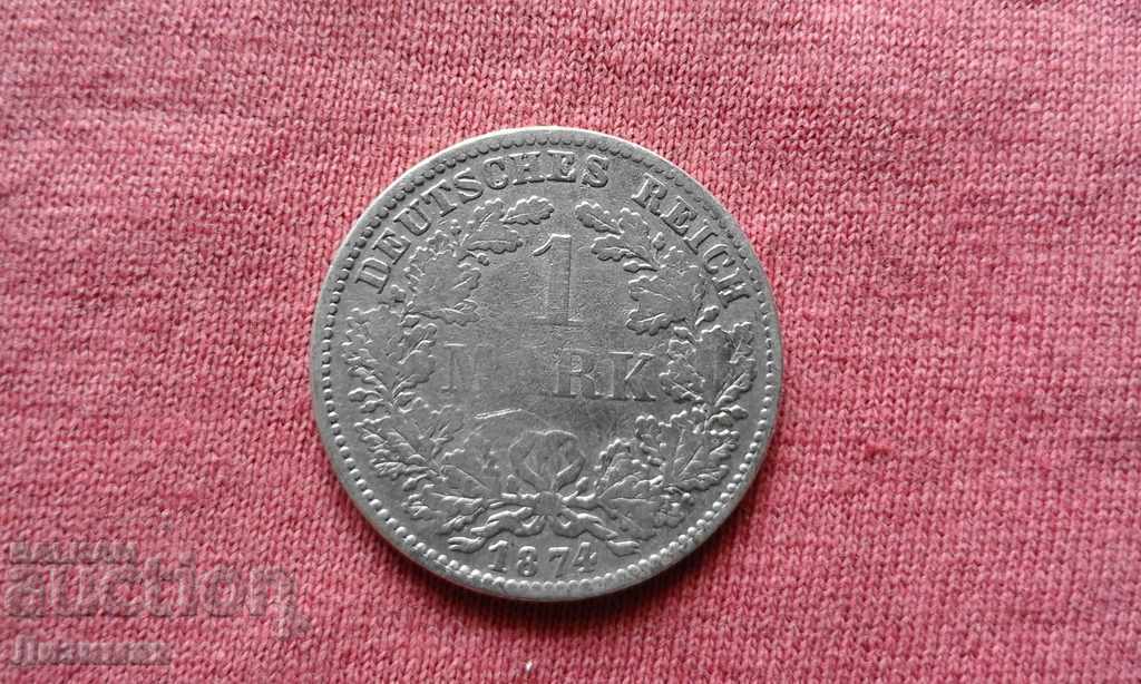 1 марка 1874 г. Германия - Сребро