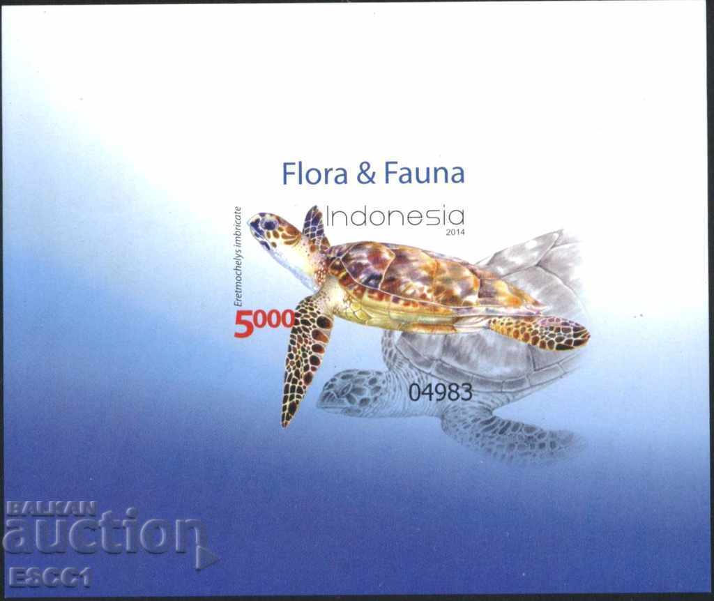 Pure block unperforated Fauna Turtle 2014 from Indonesia
