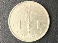 1 franc Belgium 1934