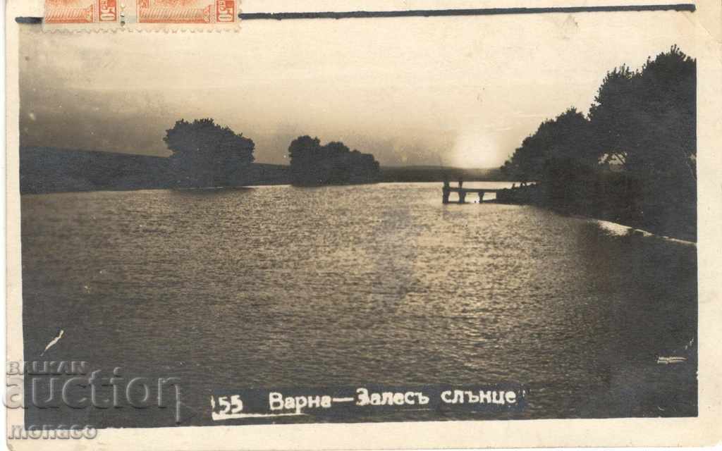 Old card - Varna, sunset