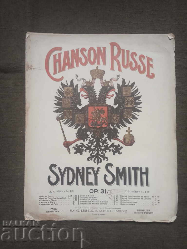 Chanson Russe OP. 31. Sydney Smith