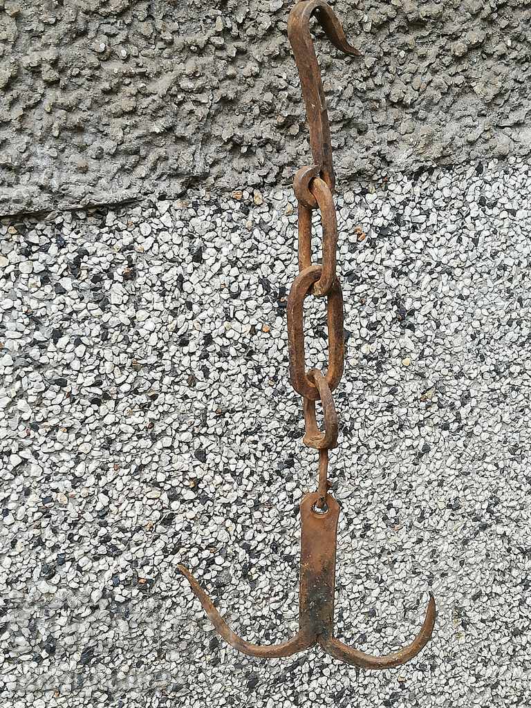 An old forged scraping hook, double twin - 7 An old forged scraping hook, double twin - 7