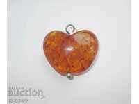 Old pendant necklace silver amber necklace