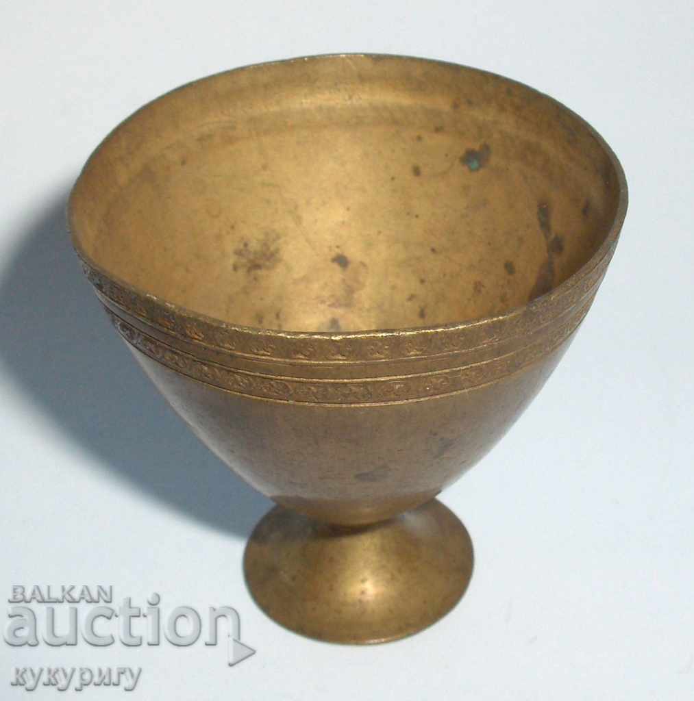 Ancient renaissance cup stand for egg black bronze - 6