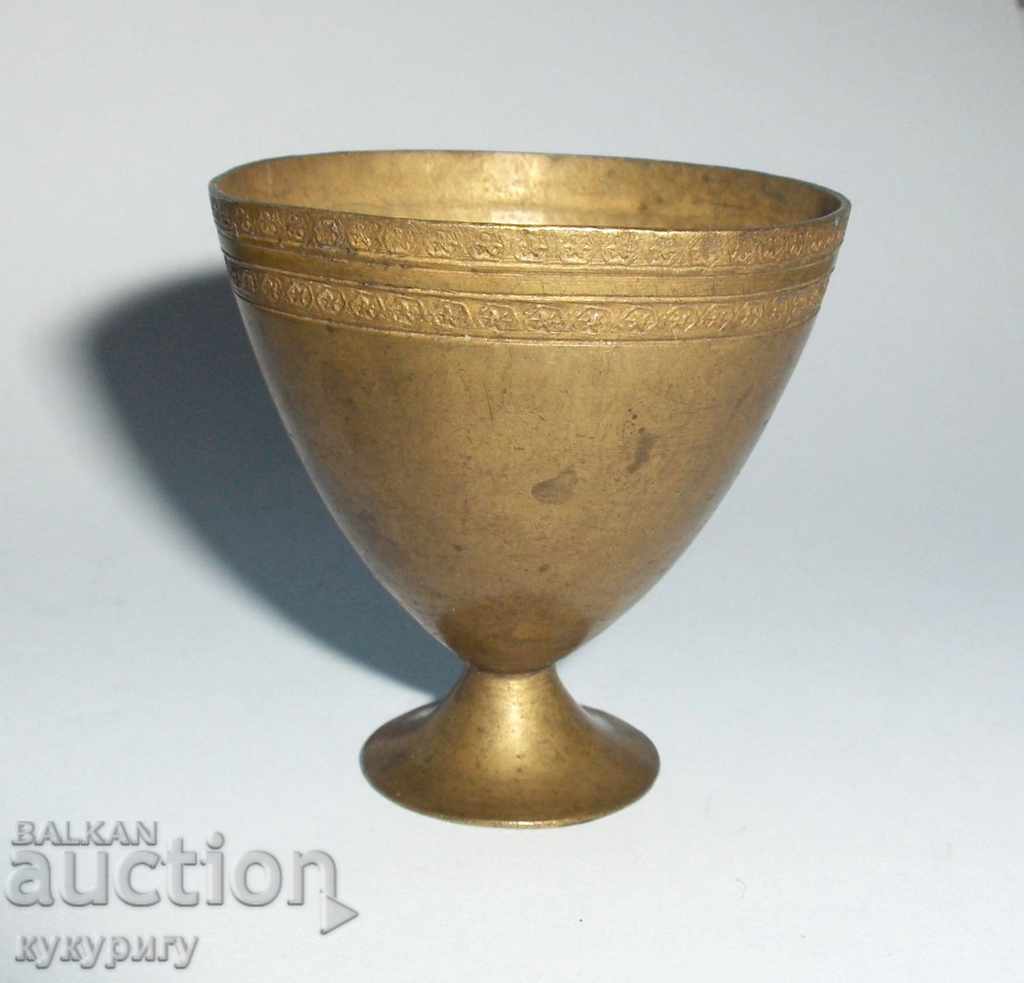 Ancient renaissance cup stand for egg black bronze