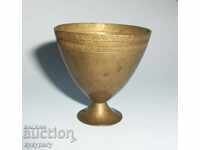 Ancient renaissance cup stand for egg black bronze