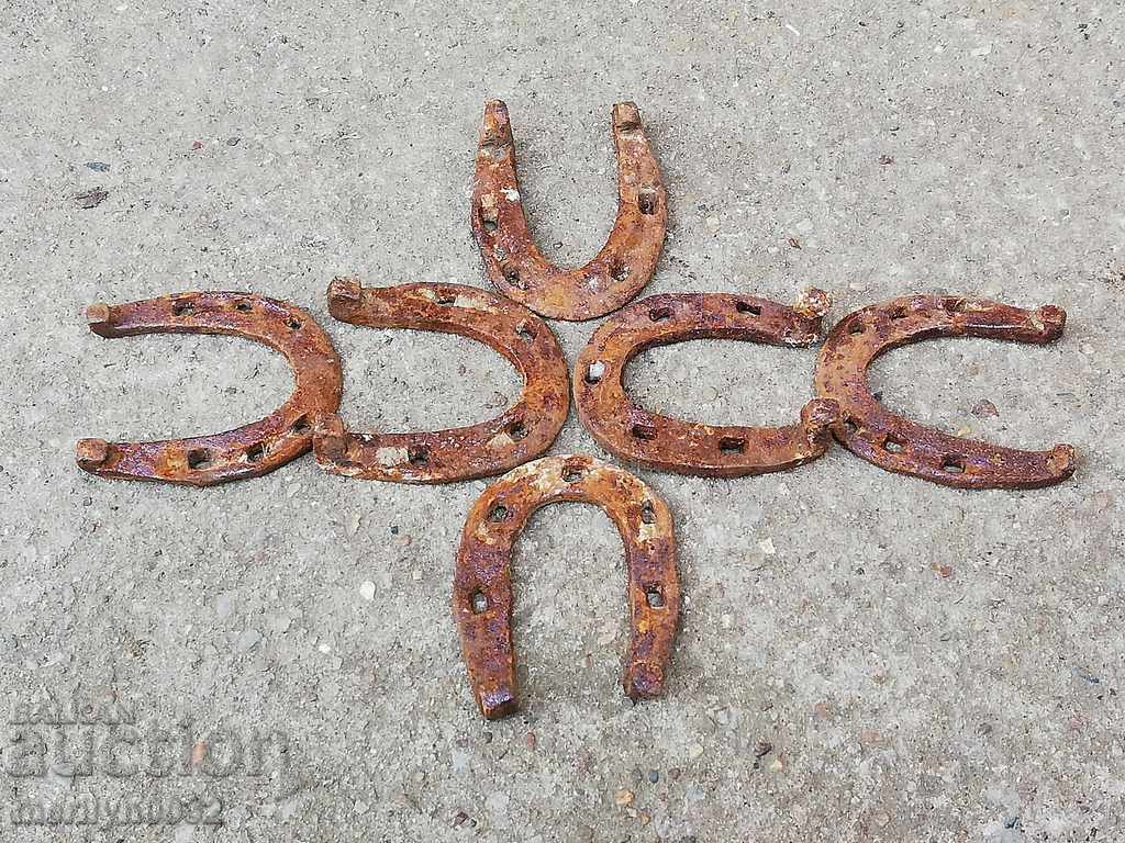 Lot of donkey horseshoes, horseshoe, wrought iron - 5 Lot of donkey horseshoes, horseshoe, wrought iron - 5