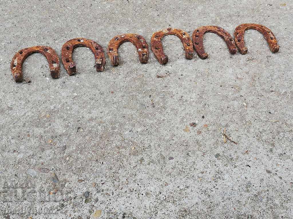 Lot of donkey horseshoes, horseshoe, wrought iron - 6 Lot of donkey horseshoes, horseshoe, wrought iron - 6