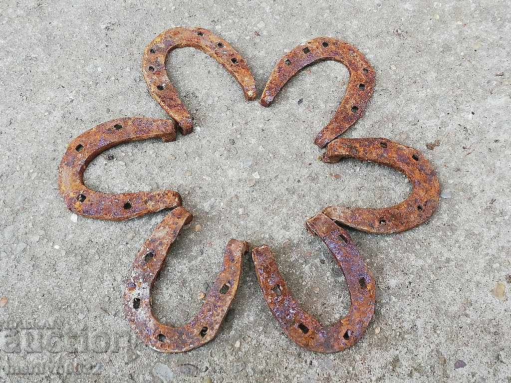 Lot of donkey horseshoes, horseshoe, wrought iron - 7 Lot of donkey horseshoes, horseshoe, wrought iron - 7