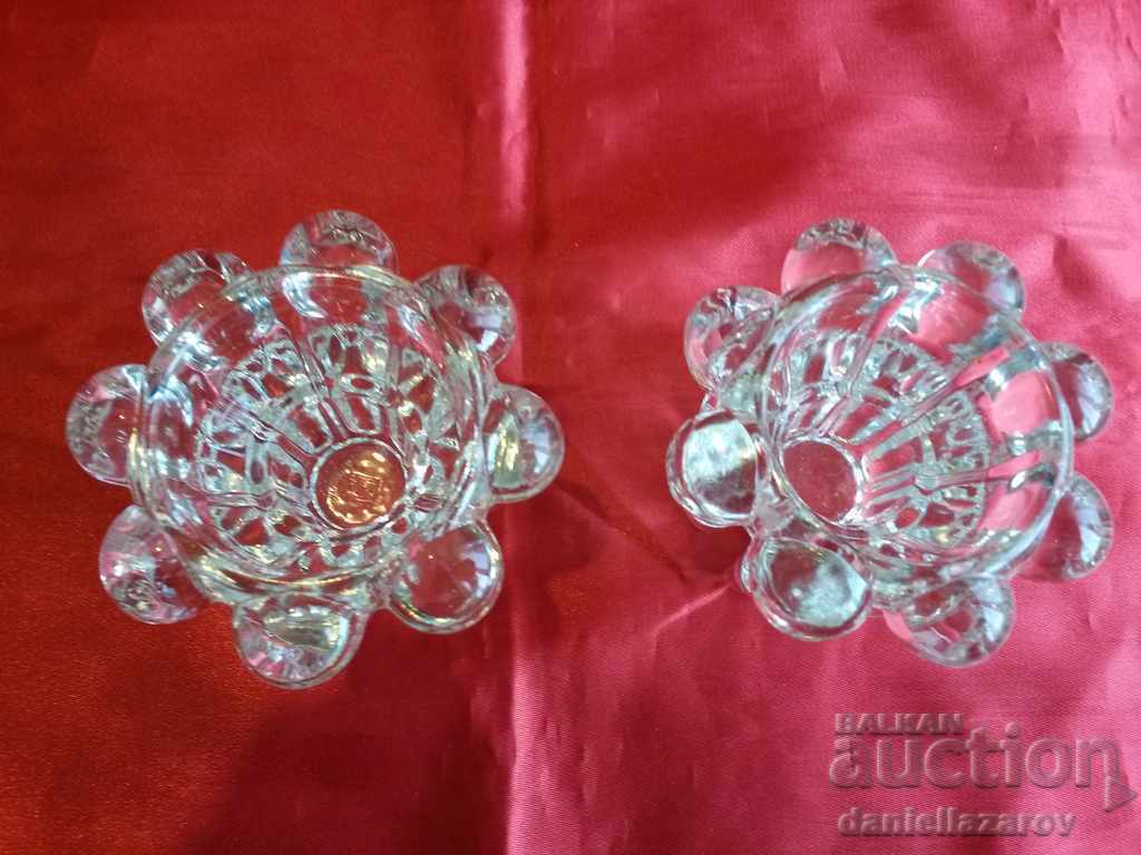 French Crystal Glass Candlestick Set with price 32.00 BGN | € 16.36