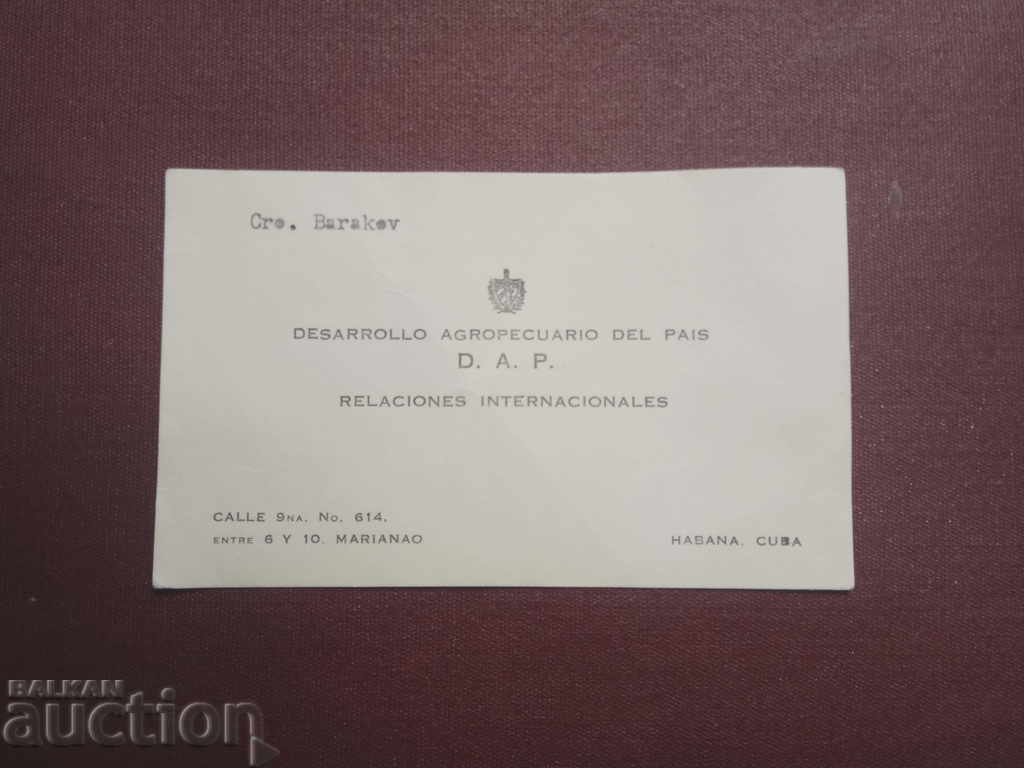 D.A.P. Cuba Business Card