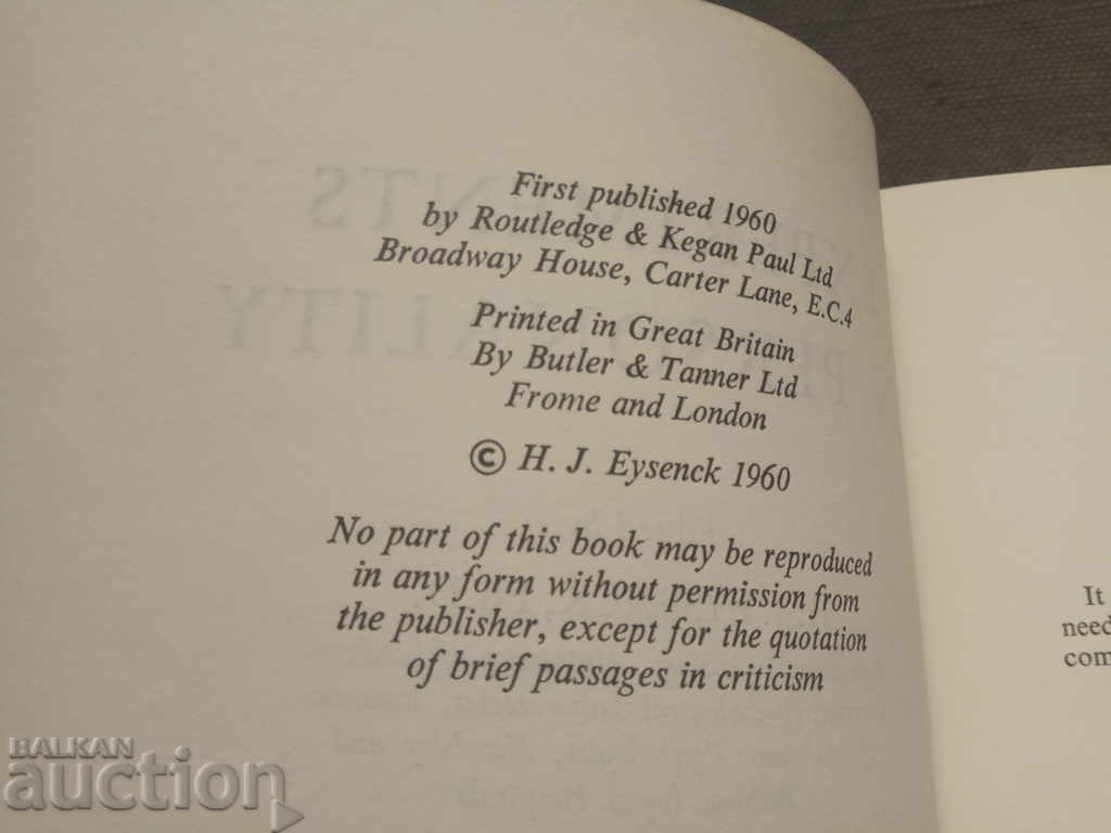 Auction Psychogenetics and Psychopharmacology. Hans Eisenk Auction Psychogenetics and Psychopharmacology. Hans Eisenk
