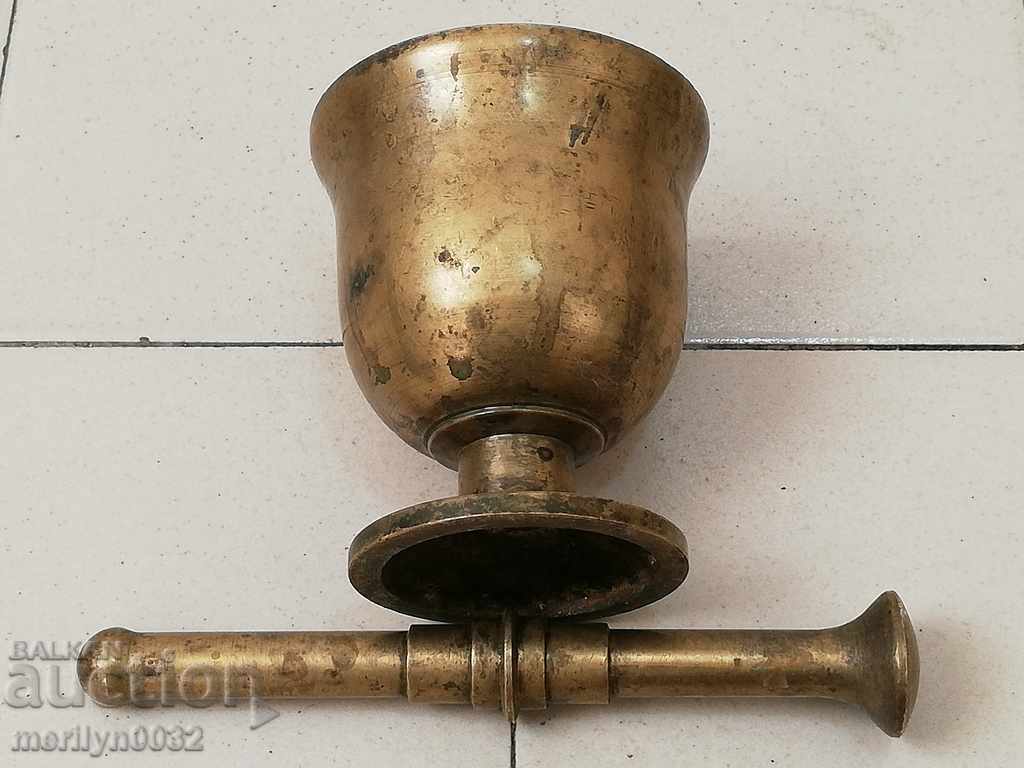 Old bronze mortar with pestle, mortar - 6 Old bronze mortar with pestle, mortar - 6