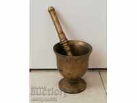 Mortar vechi de bronz cu pistil, mortar