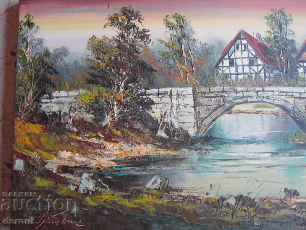 Auction Old oil painting on canvas signed 6 Auction Old oil painting on canvas signed 6