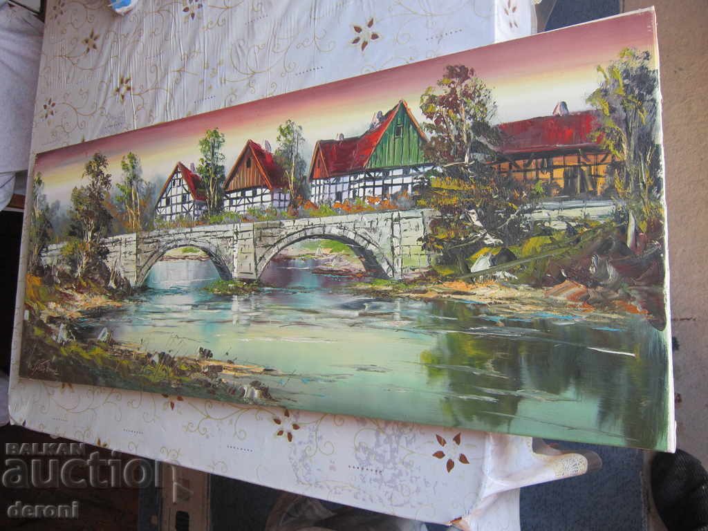Delivery of Old oil painting on canvas signed 6 Delivery of Old oil painting on canvas signed 6