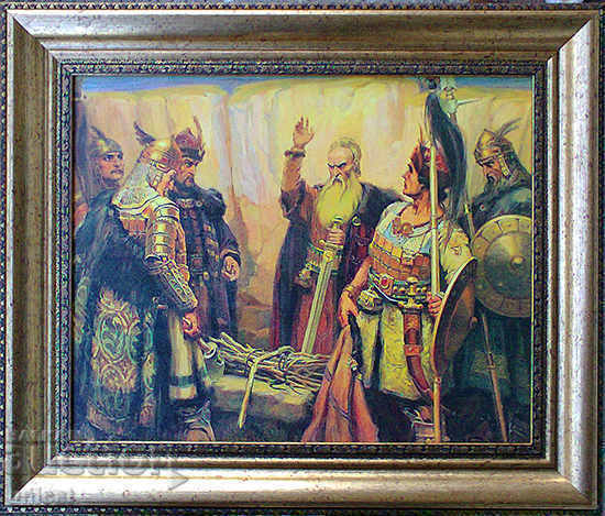 "Khan Kubrat and his sons", Dimitar Gyuzhenov, painting