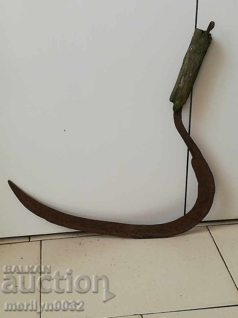 Old sickle beginning of the 19th century kozer, blade, wrought iron - 7 Old sickle beginning of the 19th century kozer, blade, wrought iron - 7