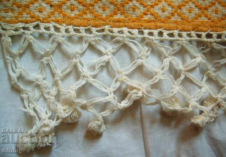 Old woven cloth with lace 90 x 38 cm - 5