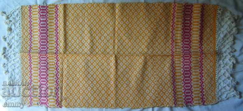 Old woven cloth with lace 90 x 38 cm