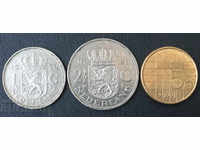 Set Coins Netherlands 1, 2 1/2 Guilds 1980 and 5 Guilds 1991