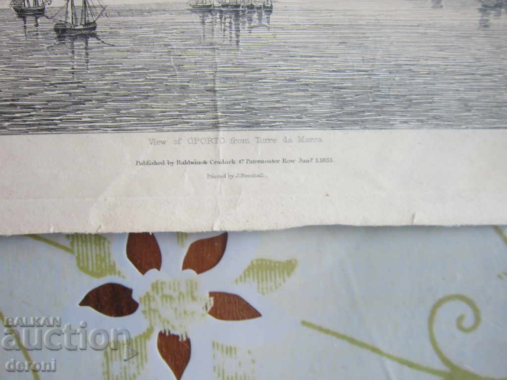 Auction Old map Porto 1833 Auction Old map Porto 1833