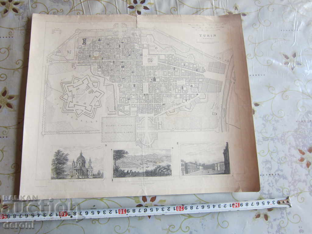Стара  карта Torino 1833