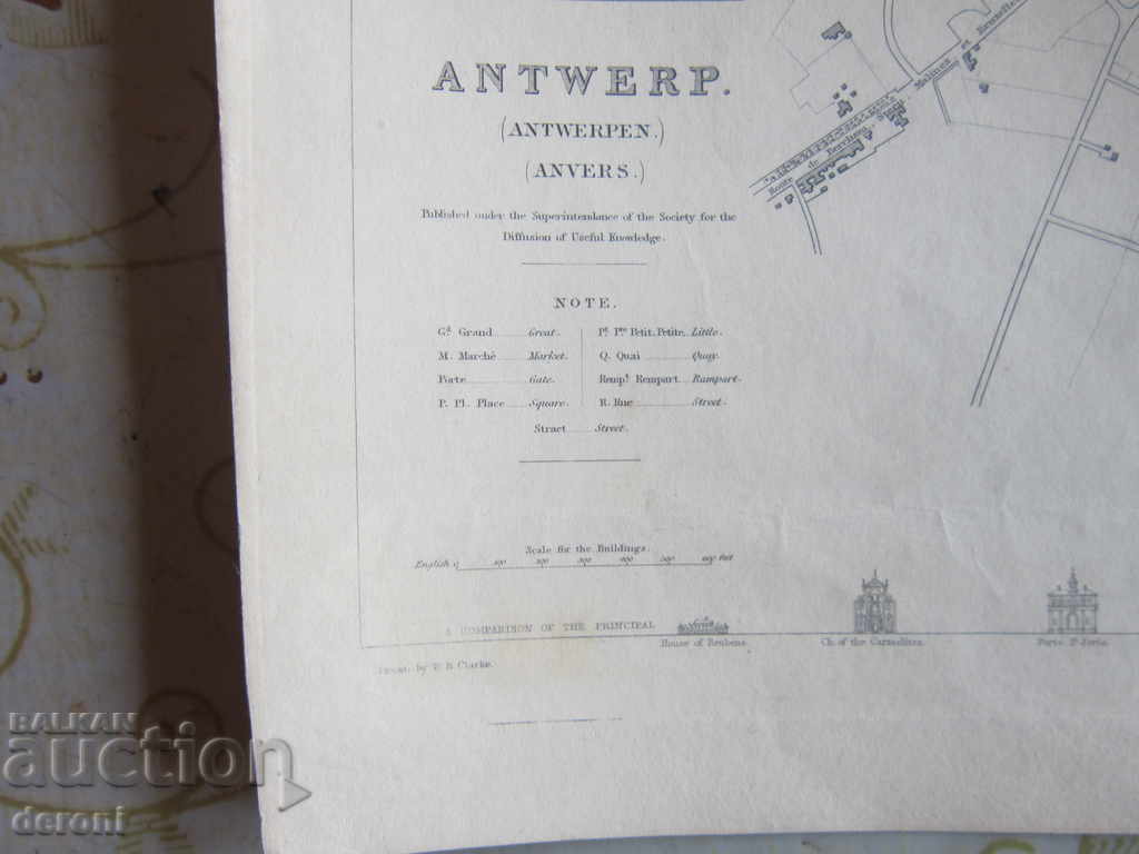 Old map of Antwerp 1832 with price 110.00 BGN | € 56.24 Old map of Antwerp 1832 with price 110.00 BGN | € 56.24