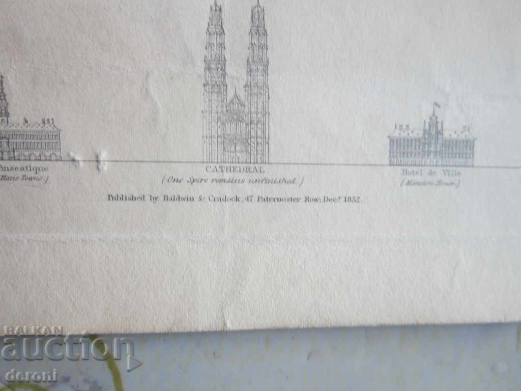 Auction Old map of Antwerp 1832 Auction Old map of Antwerp 1832