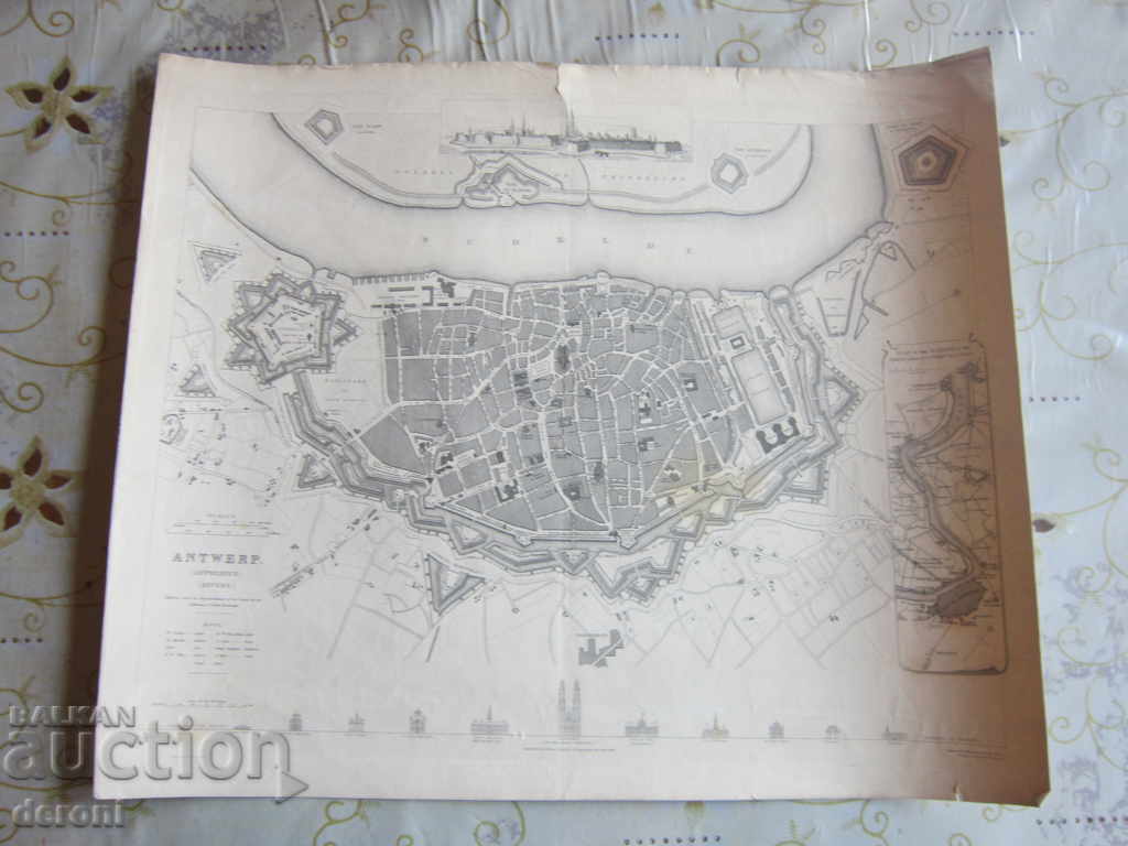 Old map of Antwerp 1832 - 5 Old map of Antwerp 1832 - 5