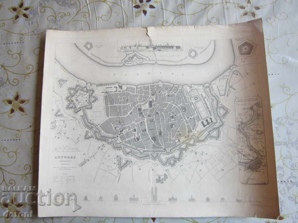Old map of Antwerp 1832 - 6 Old map of Antwerp 1832 - 6