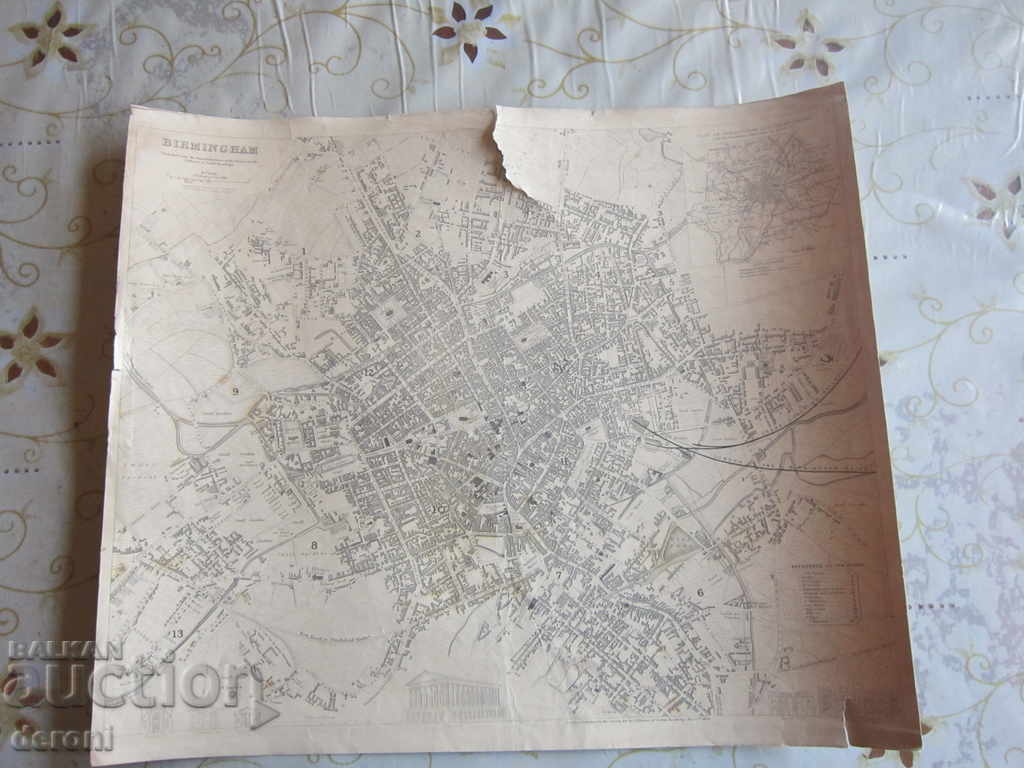 Ο παλιός χάρτης του Μπέρμιγχαμ 1839 - 7