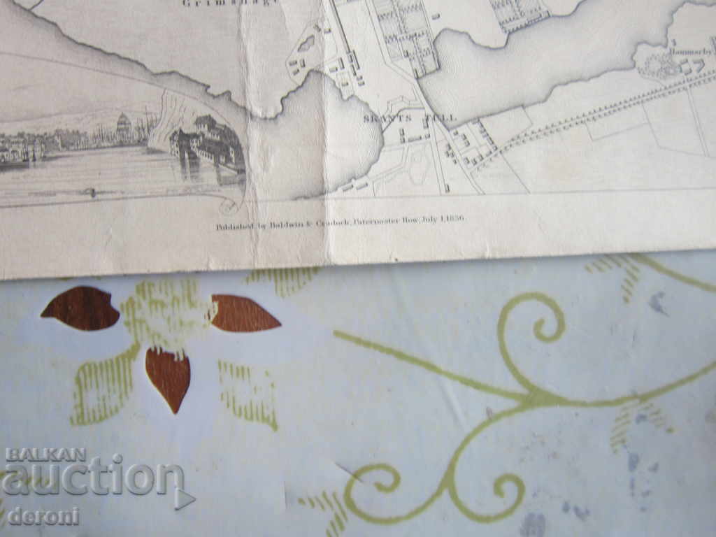 Δημοπρασία Παλιά χάρτη Στοκχόλμη 1836 Δημοπρασία Παλιά χάρτη Στοκχόλμη 1836