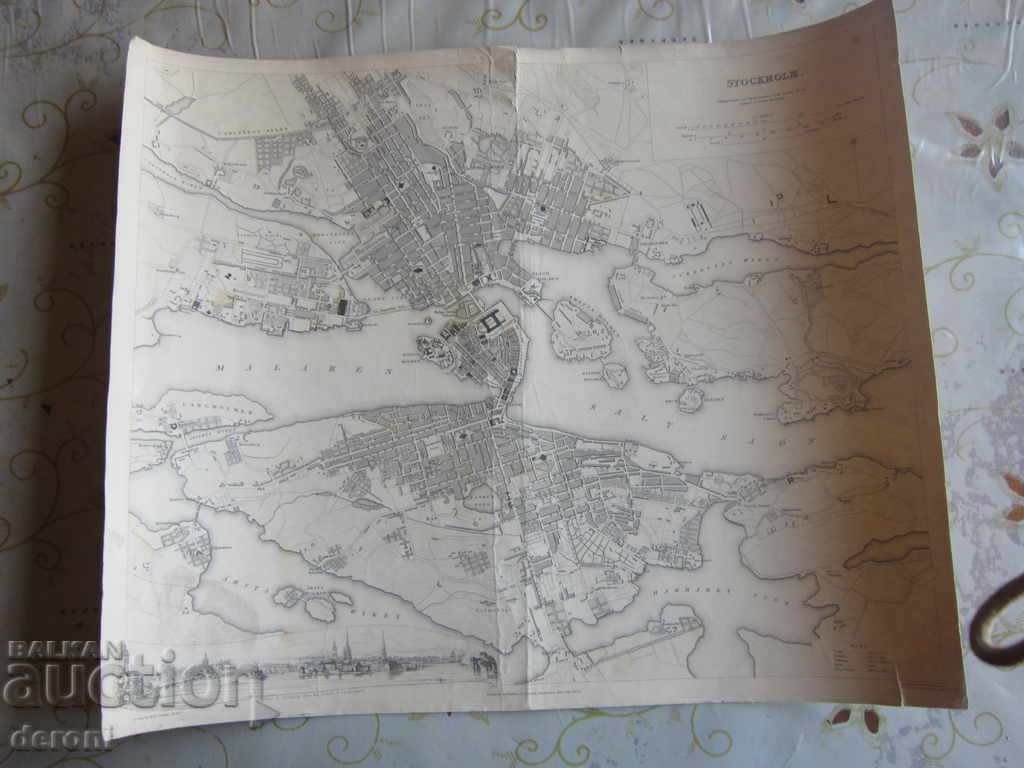 Παλιά χάρτη Στοκχόλμη 1836 - 7 Παλιά χάρτη Στοκχόλμη 1836 - 7