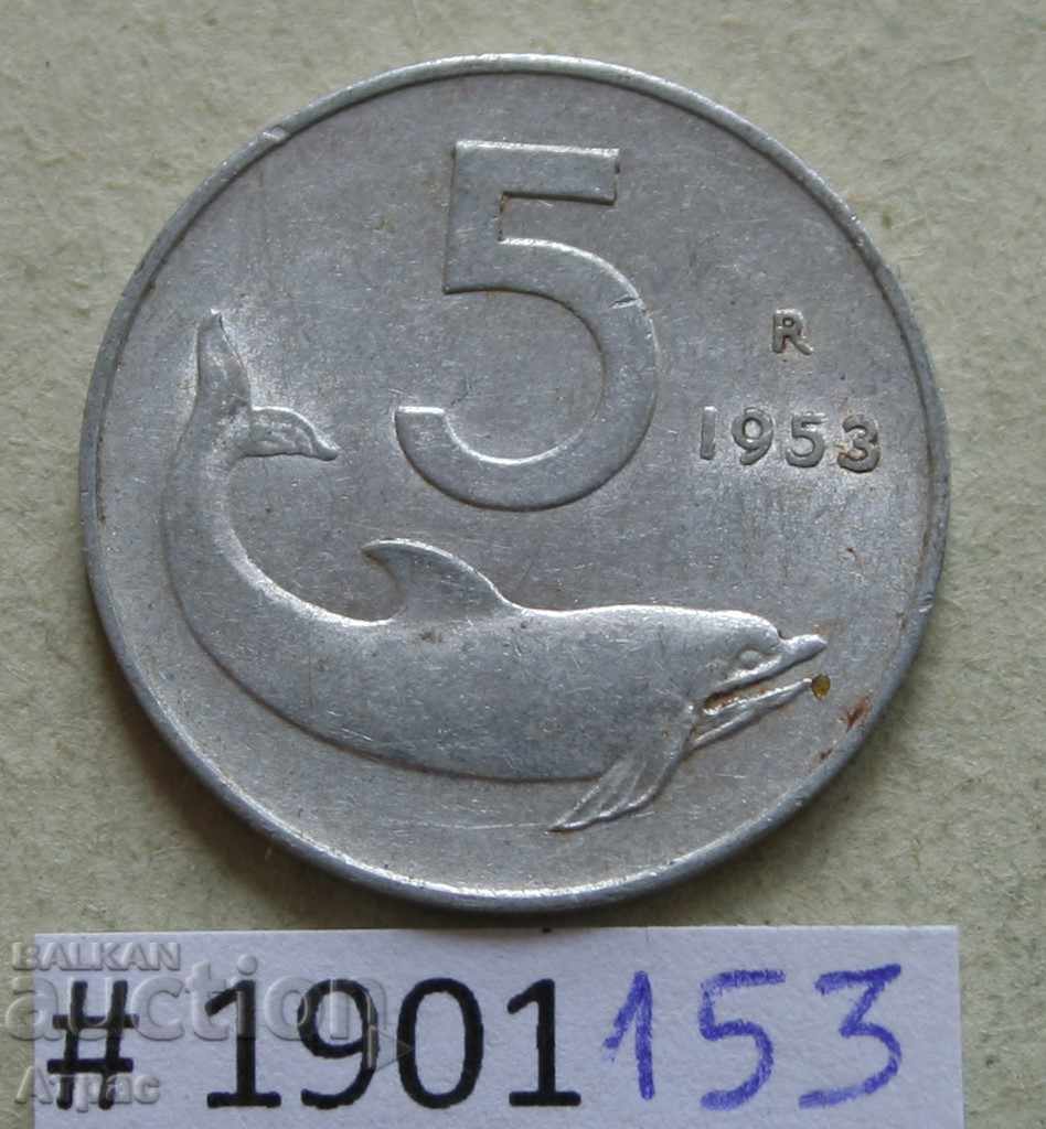 5 лири 1953 Италия