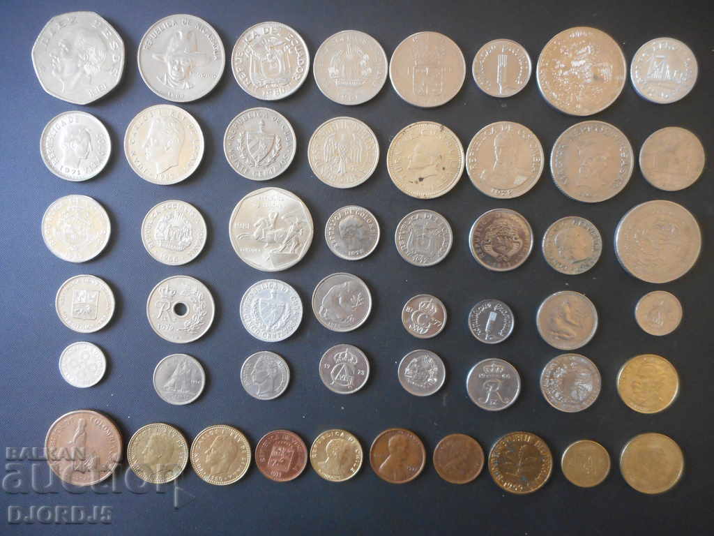 Аукцион Лот чуждестранни монети, 50 броя Аукцион Лот чуждестранни монети, 50 броя