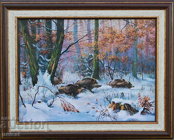 Wild boars, picture for hunters