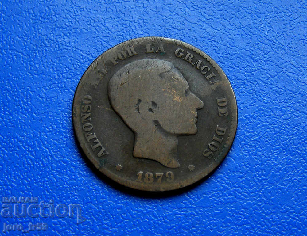 Spain 10 centimos /10 Centimos/ 1879 OM Spain 10 centimos /10 Centimos/ 1879 OM