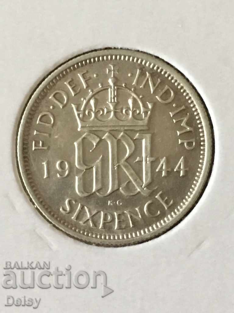 Британия 6 пенса 1944г.