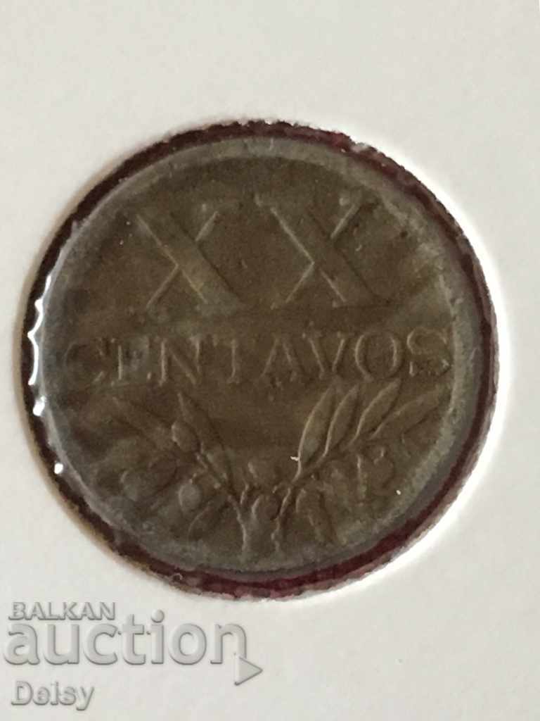 Португалия 20 центавос 1944г.