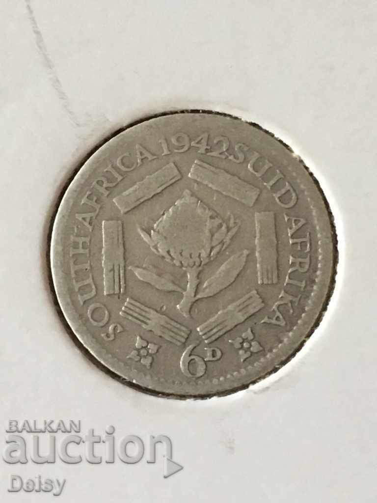 South Africa 6 pence 1942